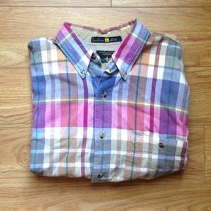 Multicolor Plaid Button Down Long Sleeve Shirt